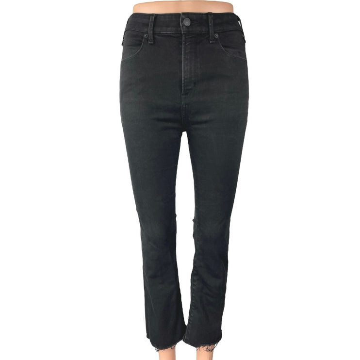 Abercrombie & Fitch Simone Women's Black High Rise Ankle Flare Denim Jeans Sz 25