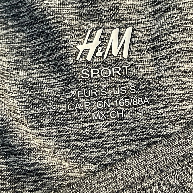 H&M Sport Heather Gray Sleeveless Cutout Knot Back Workout Active Tank Top Sz S
