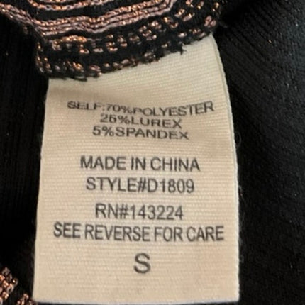 DNT Brown Metallic Rib Knit Sleeveless Ruched Tie Cami Midi Bodycon Tank Dress S