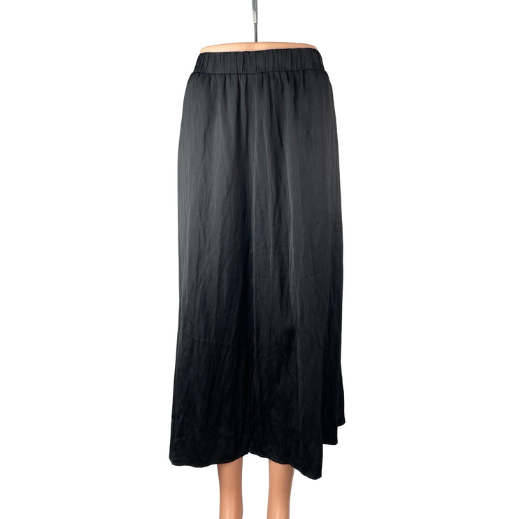 Ann Taylor LOFT Women's Black High Waisted Pleated A Line Midi Skirt Size M