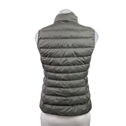 Uniqlo Womens Gray Sleeveless Zip Up High Neck Winter Puffer Vest Jacket Size XS