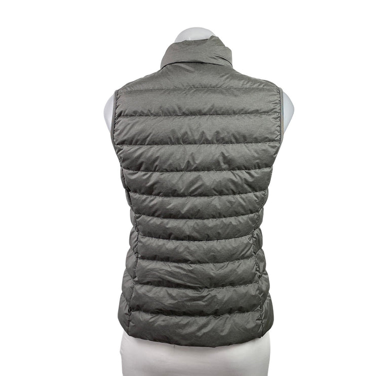 Uniqlo Womens Gray Sleeveless Zip Up High Neck Winter Puffer Vest Jacket Size XS