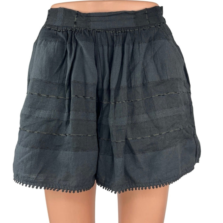 Free People Sedona Black High-rise Elastic Waist Relaxed Pockets Casual Shorts S