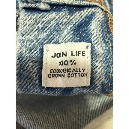 Zara Women's Blue Distressed High Waisted Straight Crop Denim Jeans Size 10