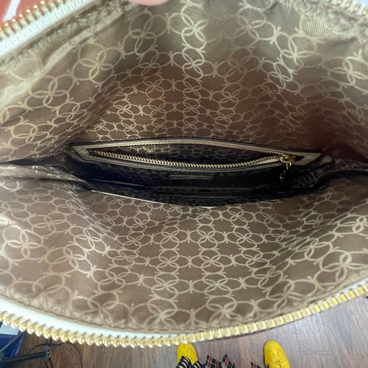 Ann Taylor Women's White Beige Chain Crossbody Wallet Clutch Purse Mini Bag OS