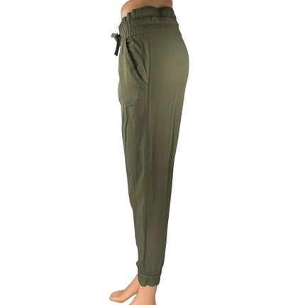 Aritzia Sunday Best Women's Green High Rise Tapered Trousers Jogger Pants Sz XXS