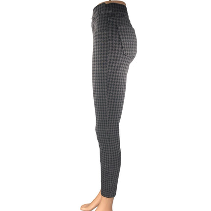 Spanx Gray Houndstooth Checkered High Waist Skinny Trousers Jeans Pants Size S