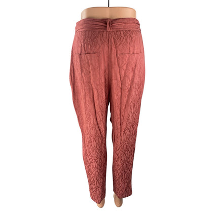 Anthropologie Ett:Twa Aubade Pink High Rise Tie-Waist Tapered Trousers Pants 4