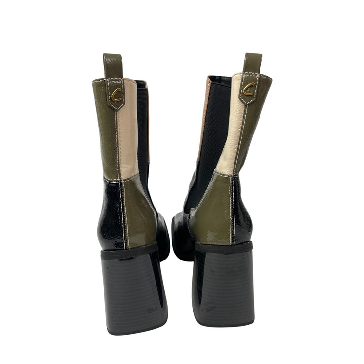 Circus NY by Sam Edelman Lauren Colorblock Leather Block Heels Chelsea Boots 9.5