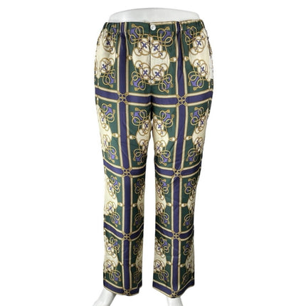 NEW Aime Leon Dore Multicolor 100% Silk Satin Printed Shirt Pants 2-PC Set XXL