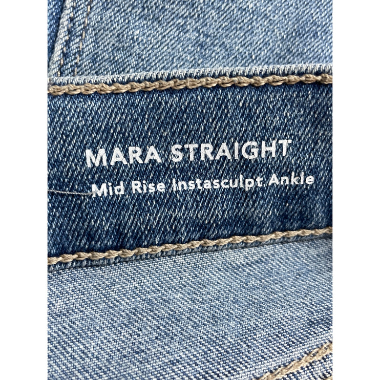 DL1961 Mara Straight Women's Blue Distressed High Waisted Denim Jeans Size 29