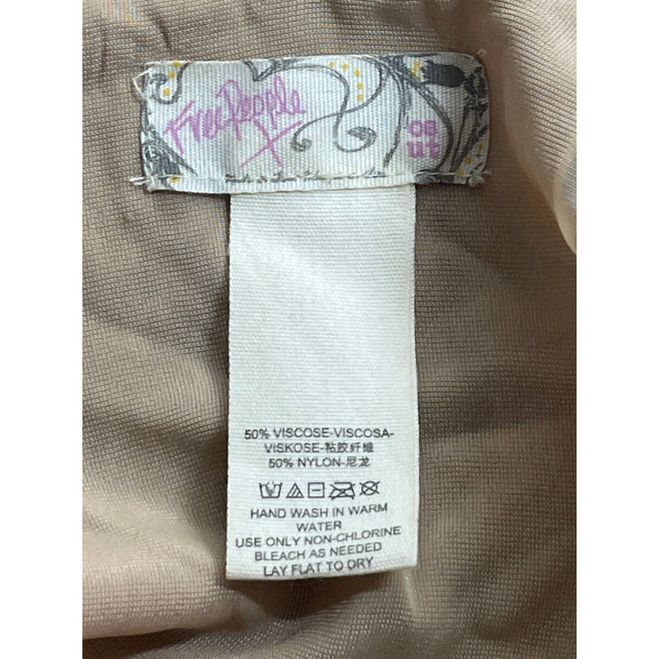 Free People Nightbird Burnout Velvet Velour Tan Tassel Boho Kimono Cardigan OS