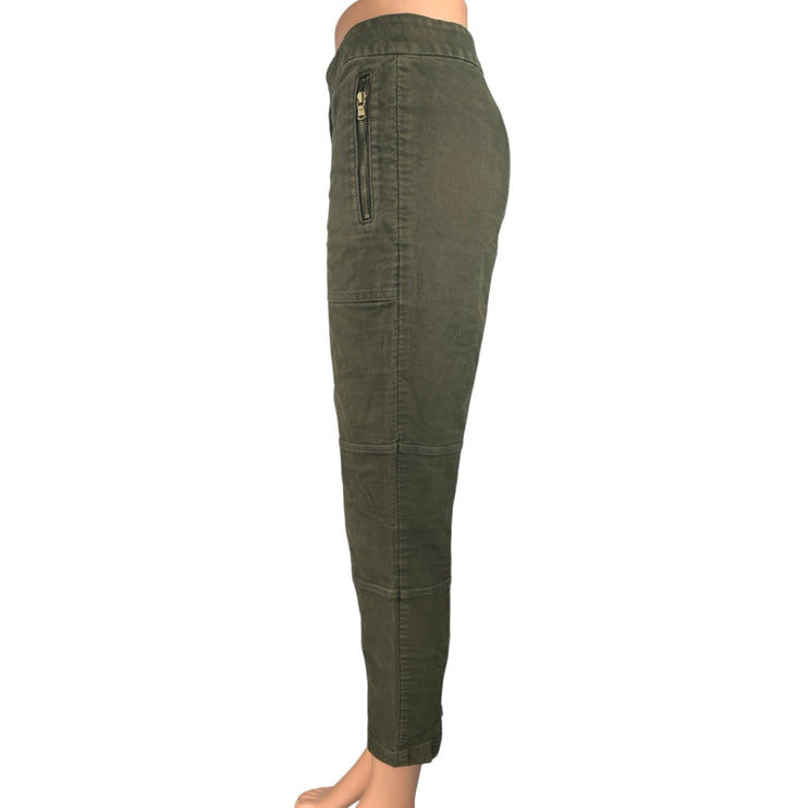 Lou & Grey Women's Olive Green High Waist Zip Hem Skinny Ankle Trouser Pants 10