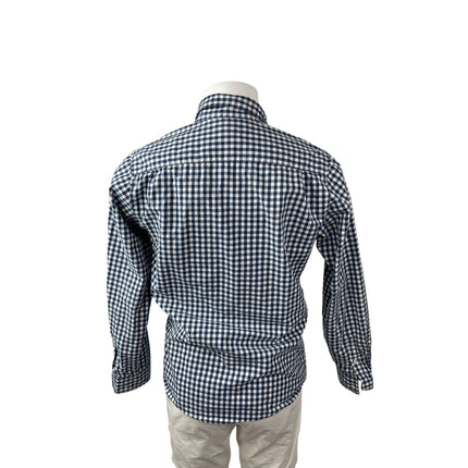 Chor Clothing Co Men's Blue Gingham Check Long Sleeve Button Down Shirt Top M