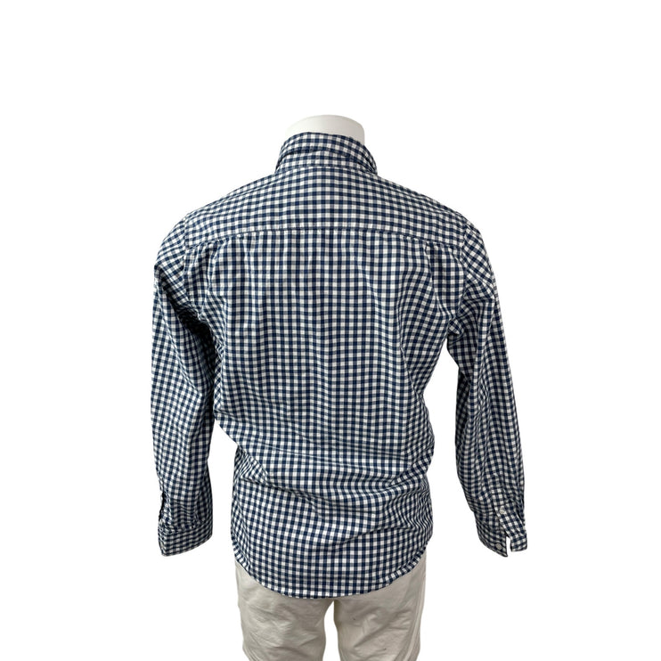 Chor Clothing Co Men's Blue Gingham Check Long Sleeve Button Down Shirt Top M