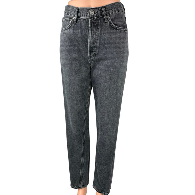Agolde Women's Black High Waisted Ankle Straight Leg Denim Jeans Size 26