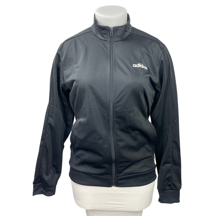 Adidas Women's Black Long Sleeves Full Zip Athletic Linear Tracksuit Jacket M