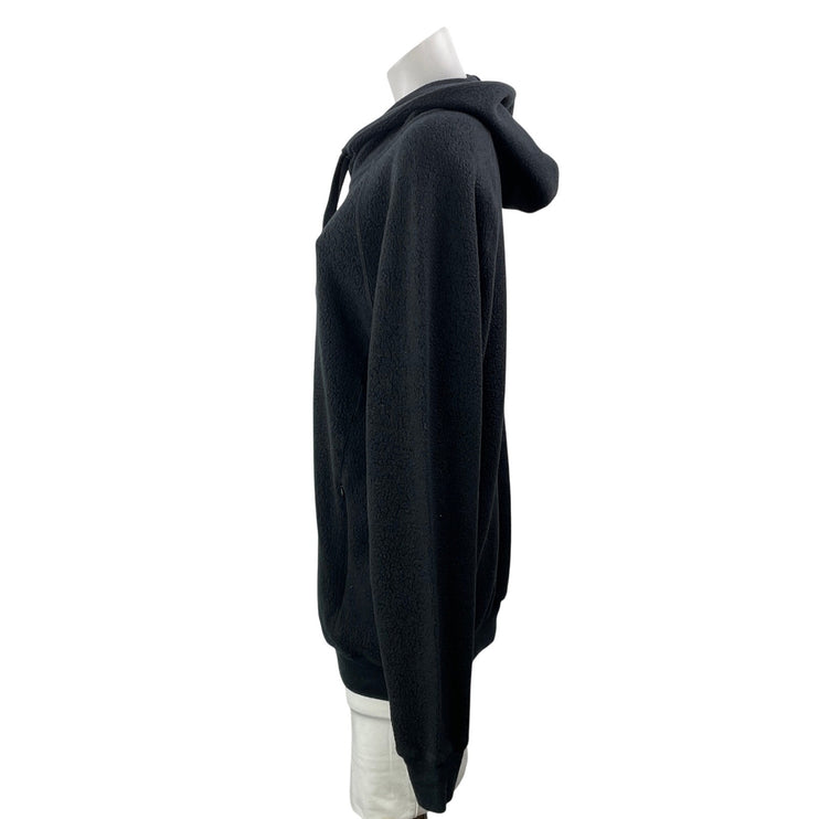 Alo Yoga Women's Black Long Sleeve Sherpa Fleece Hoodie Hooded Sweatshirt Top L