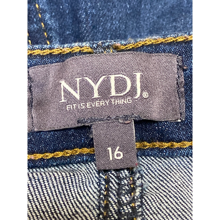 NYDJ Barbara Bootcut Women's Blue High Rise Dark Wash Flare Denim Jeans Size 16