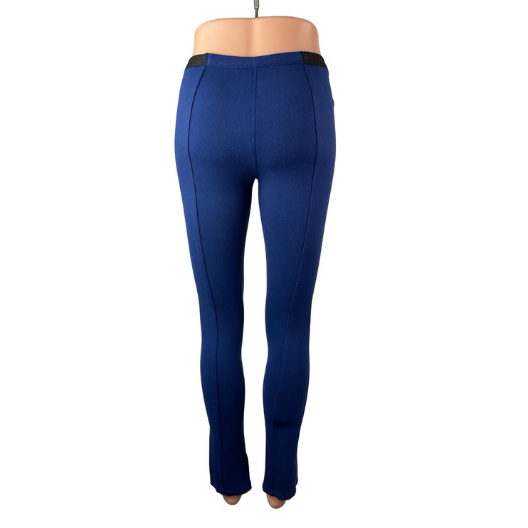 BCBGMaxazria Sissy Women's Blue Zip Pocket Slit Skinny Leggings Pants Size S