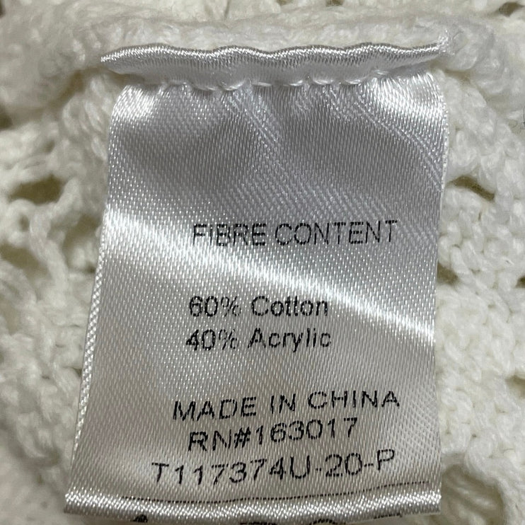 Princess Polly Cream Short Sleeves Crochet Open Knit Cardigan Sweater Top Size 8