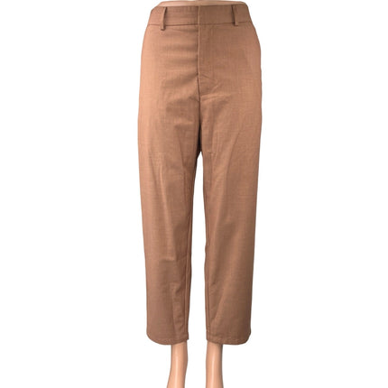 Commense Women's Brown High Waist Straight Wide Leg Trousers Dress Pants Size M