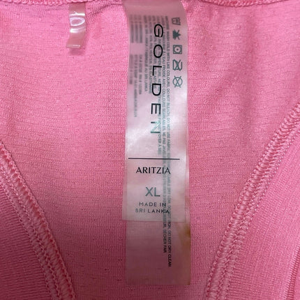 Aritzia Golden Womens Pink Sleeveless Racerback Activewear Running Tank Top XL