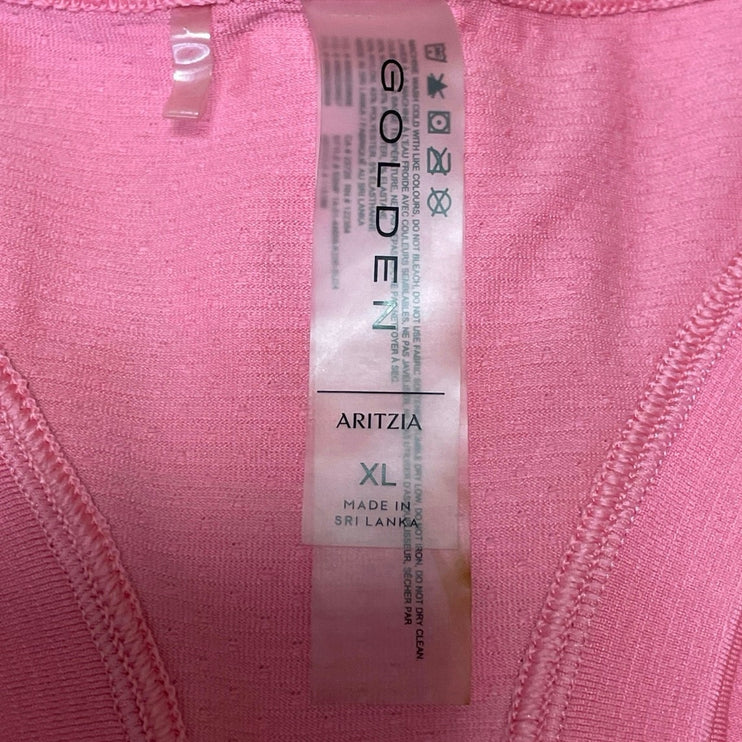 Aritzia Golden Womens Pink Sleeveless Racerback Activewear Running Tank Top XL
