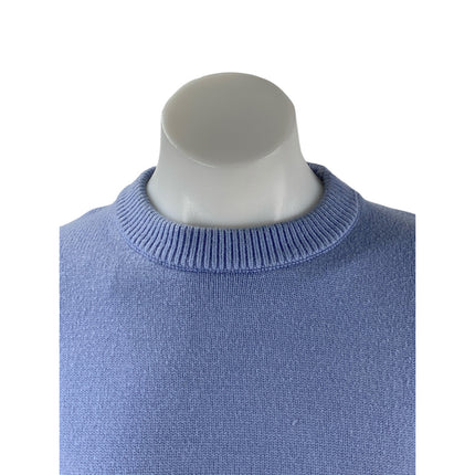 Zara Women's Blue Long Sleeve Crew Neck Crop Sweatshirt Sweater Top Size L