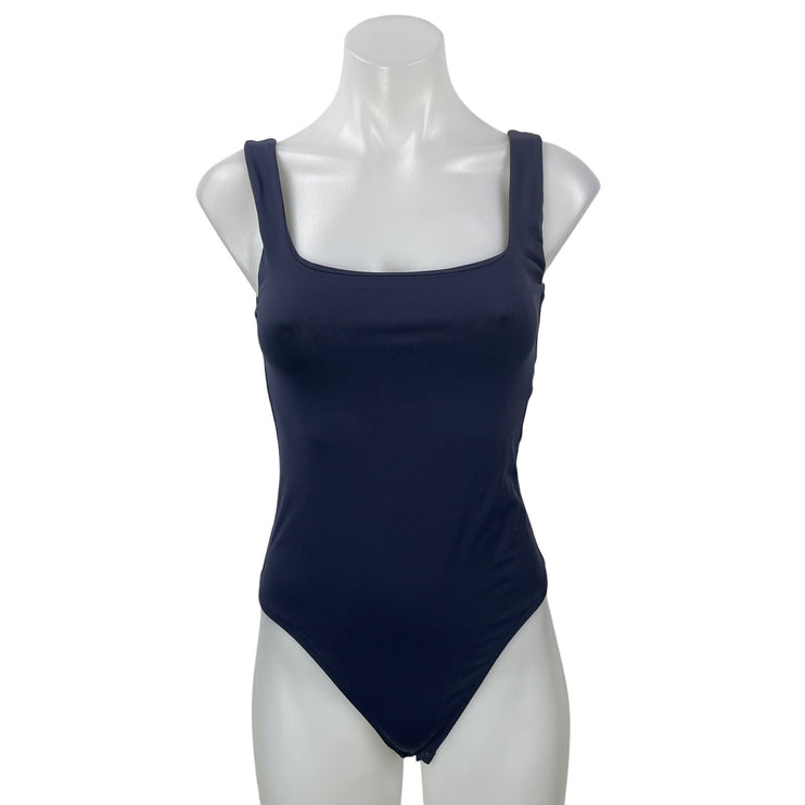 Bundle of 2 Aritzia Babaton Gray Blue Square Neck Thong Tank Bodysuit Top Size S
