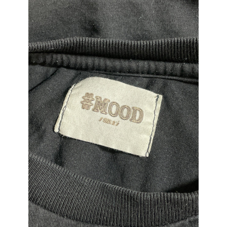 #Mood Dolce & Banana Black Graphic Short Sleeve Crew Neck Crop T Shirt Tee Top 2