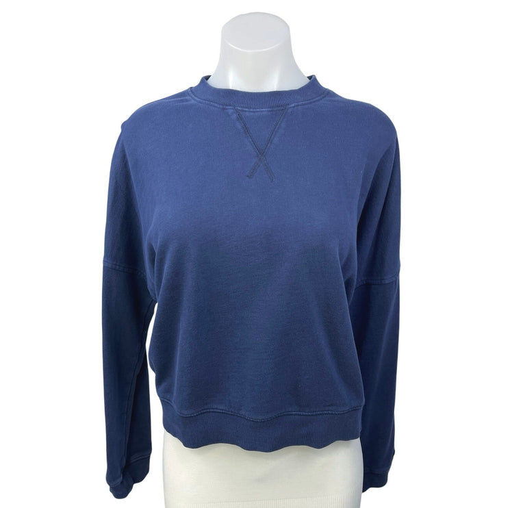 YMC Women's Blue Long Sleeve Crew Neck Casual Pullover Sweatshirt Top Size L