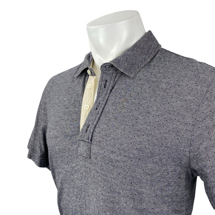 Billy Reid Men's Gray Patterned Collared Short Sleeve Classic Polo Shirt Top L