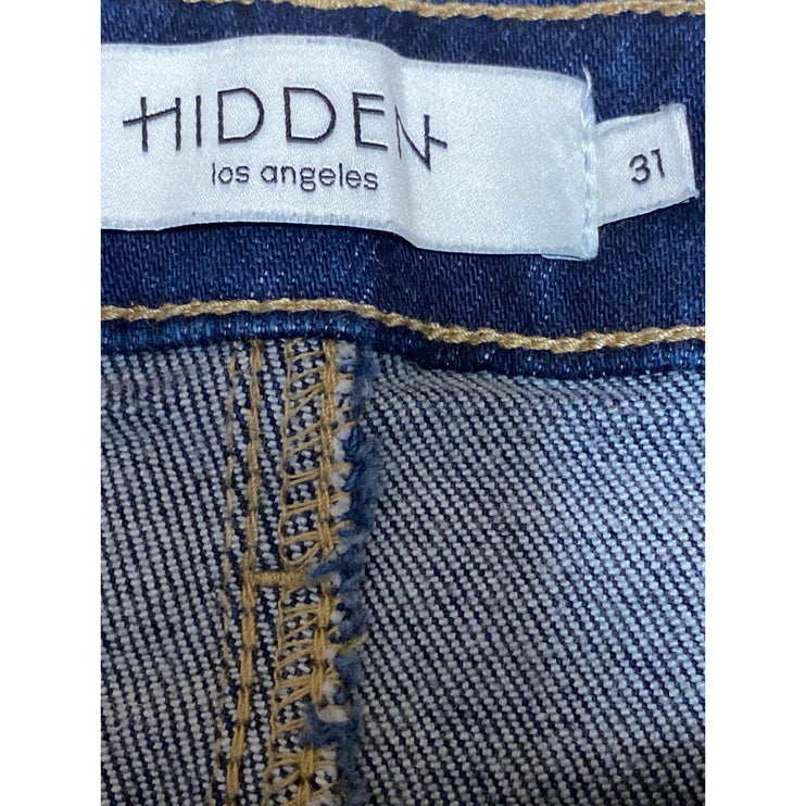 Hidden Women Blue Dark Wash High Rise Wide Leg Baggy Palazzo Denim Jeans Size 31