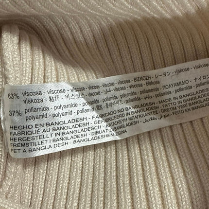 Zara Women's Cream Rib Knit Sleeveless Stretch Corset Crop Tank Top Size S