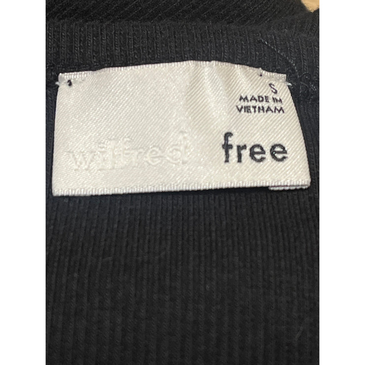 Aritzia Wilfred Free Black Short Sleeve Ribbed Knit Sweater Mini Bodycon Dress S