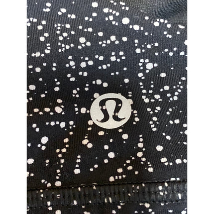 Lululemon Black Sleeveless Abstract Crossback Strappy Sports Bra Crop Top Size 6
