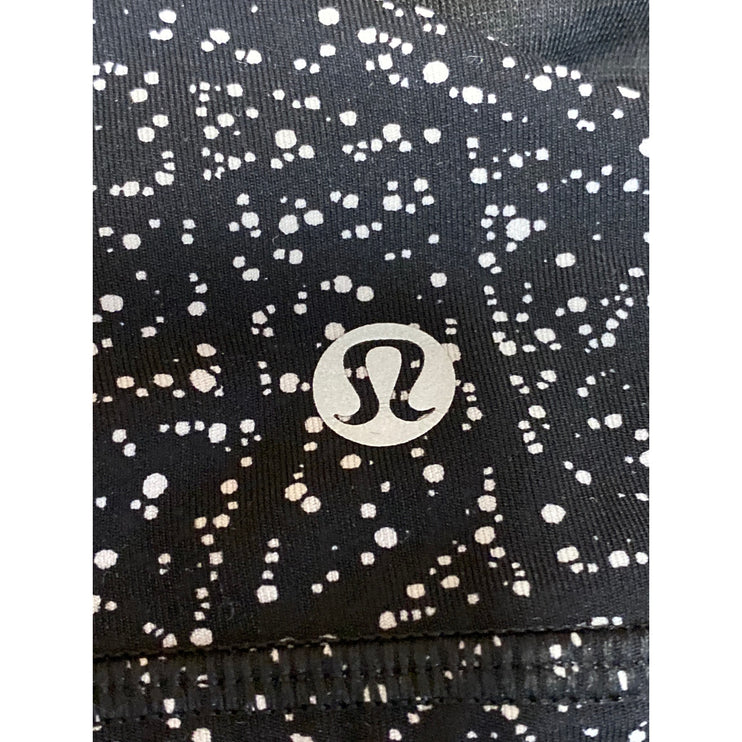 Lululemon Black Sleeveless Abstract Crossback Strappy Sports Bra Crop Top Size 6
