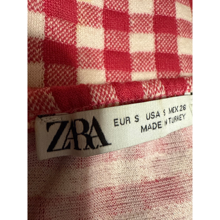 Zara Red Gingham Checkered Sleeveless Cami Camisole Mini Tank Dress Size S