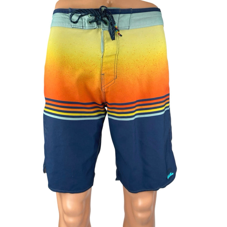 Billabong Men's Multicolor Colorblock Drawstring Board Shorts Swimwear Size 28