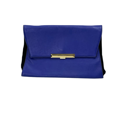 Aldo Womens Rich Blue Envelope Style Leather Flap Clutch Purse Wallet
