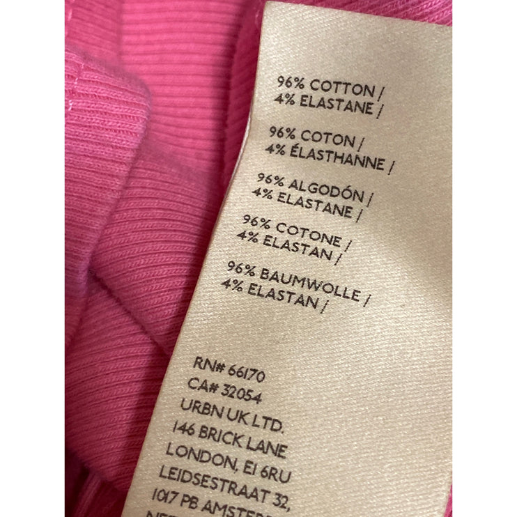 Anthropologie Maeve Pink Ribbed Knit Cutout Cami High Neck Tank Top Size M