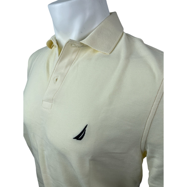 Nautica Performance Deck Men's Yellow Classic Fit Short Sleeve Polo Shirt Top S