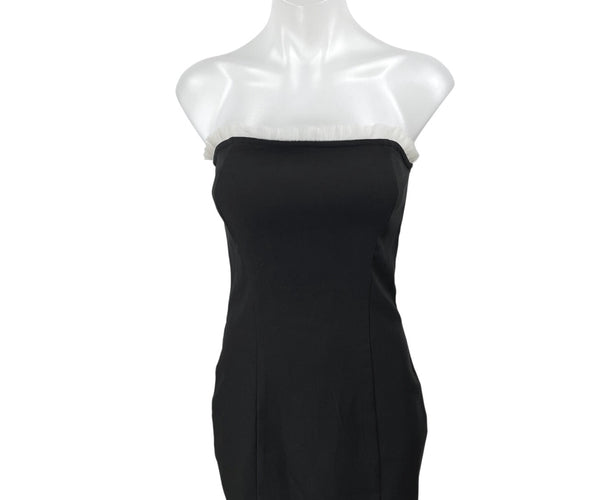 edikted marcy mini dress Edikted Marcy Black Sleeveless Ruffle Cami Camisole Mini Bandeau Tank Dress M