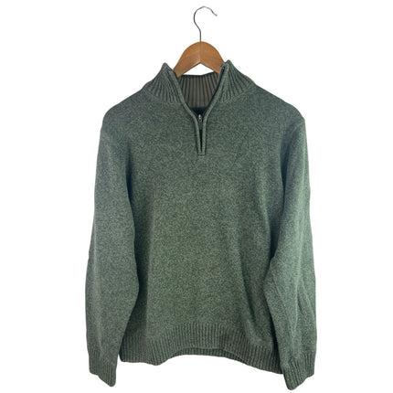 Eddie Bauer Women's Green 1/4 Zip Turtleneck Long Sleeve Pullover Sweater Top L