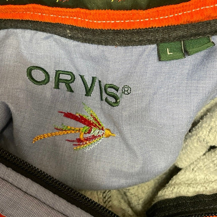 Orvis Men's Gray Turtleneck 1/4 Zip Long Sleeve Fleece Sweatshirt Sweater Top L