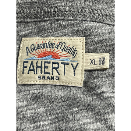 Faherty Men's Gray Long Sleeve Crewneck Basic Henley T Shirt Tee Top Size XL