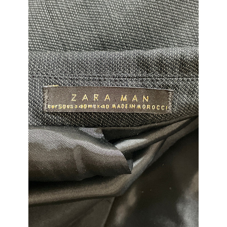Zara Men Dark Gray Wool Notch Lapel Long Sleeve Blazer Sport Coat Suit Jacket 40