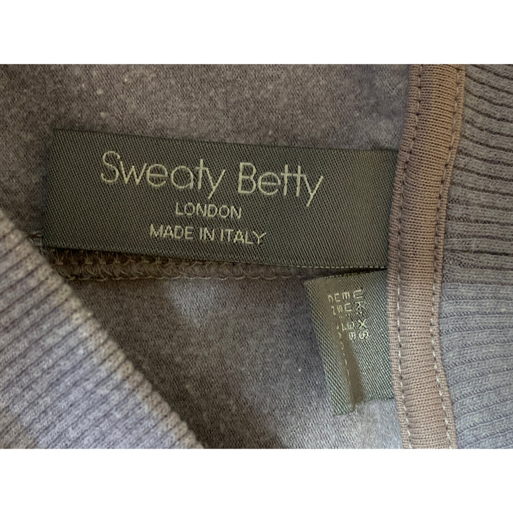 Sweaty Betty Delight Luxe Purple Fleece Blouson Crop Sweatshirt Sweater Top XS
