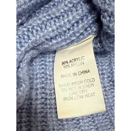 Lulus Women's Blue Ribbed Knit Sleeveless Scoop Neck Cami Tank Crop Top Size L